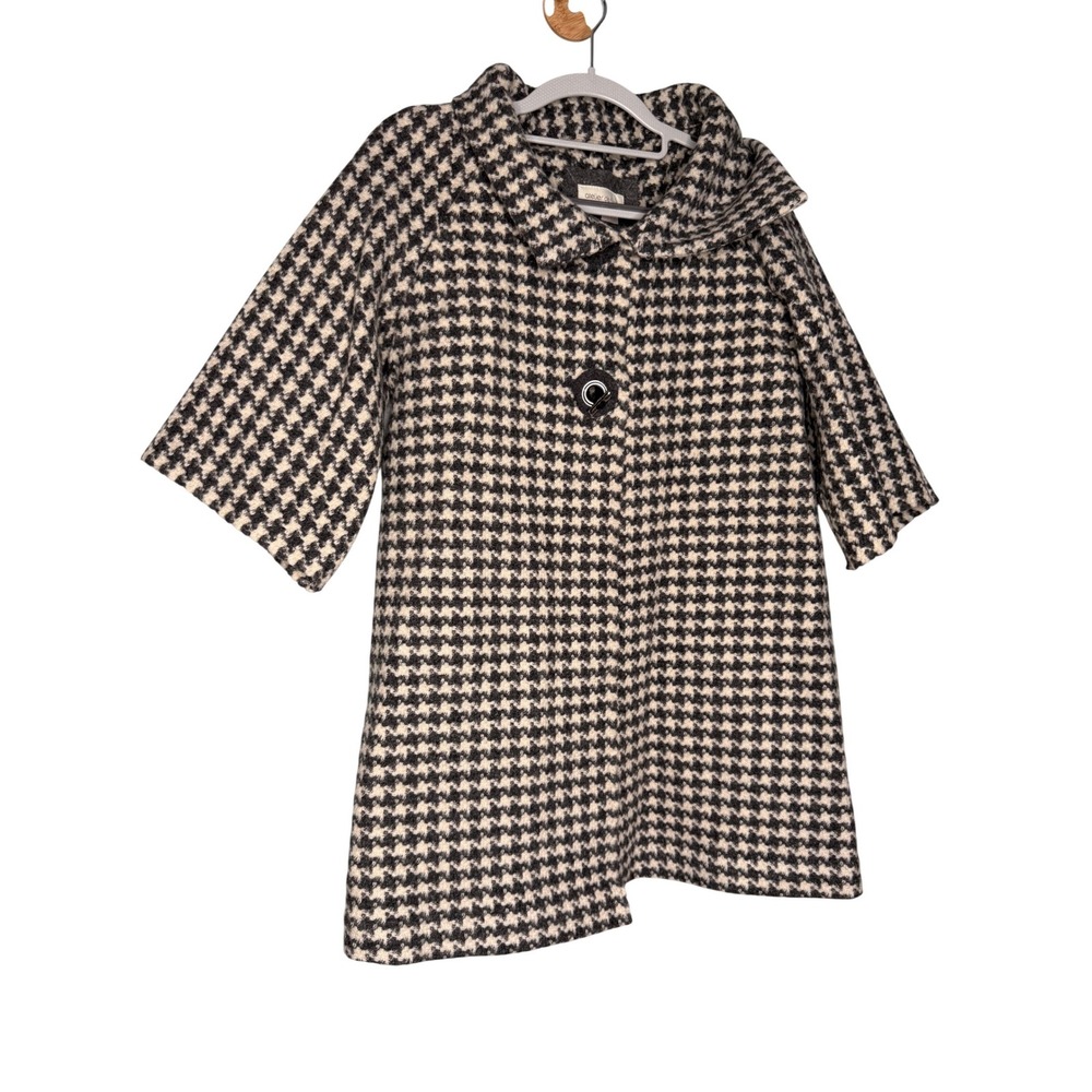 Atelier de Burel 100% Wool Houndstooth Tunic Jacket Medium Boiled Wool